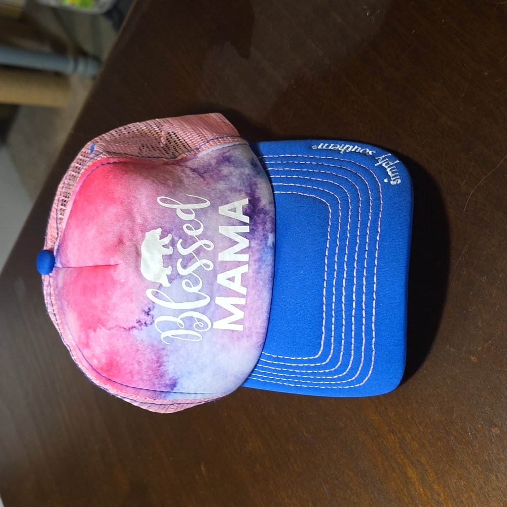 Blessed Mama Pink Tie-Dye Trucker Hat